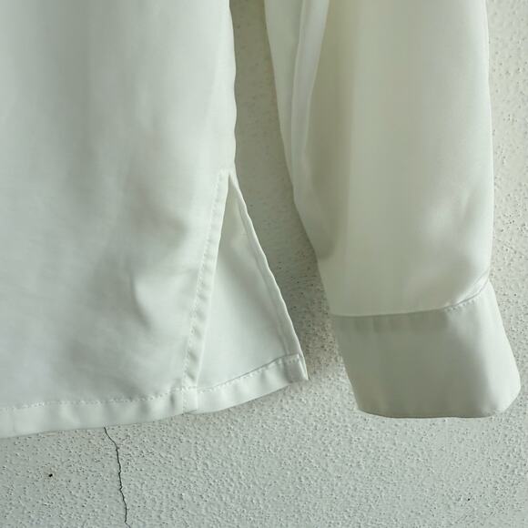 Vintage Pintuck Blouse Lace Collar Tuxedo Shirt Liz Baker Womens 14 Romantic Top - Picture 6 of 8